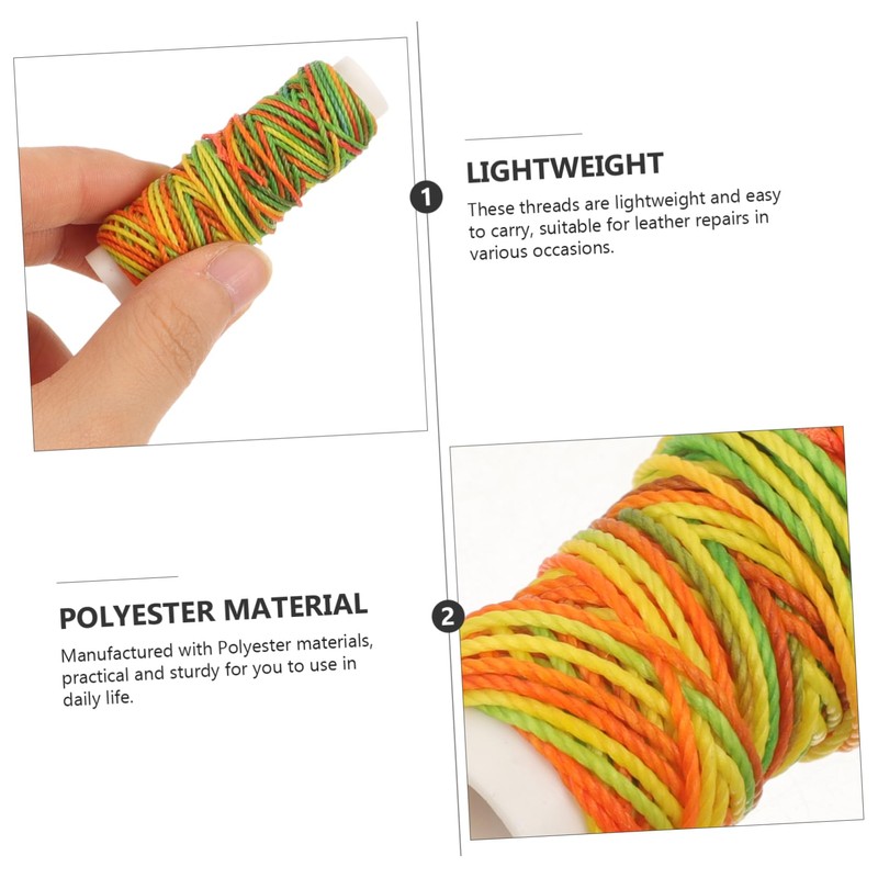 Gadpiparty 12Rolls Durable Waxed Threads for Crafts Functional Waxed Cord