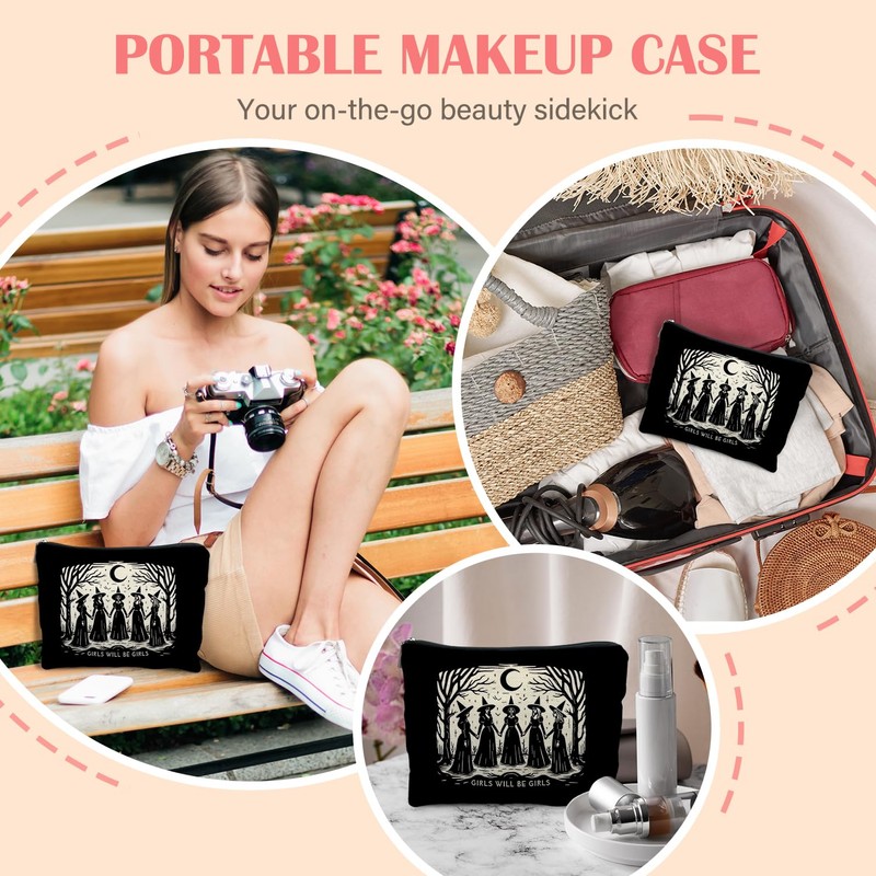 KBRCT Witchy Witch Halloween Makeup Bag Gifts for Women Friends