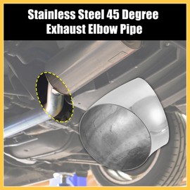 REPAIROCK 1 Pcs OD 5 Inch 45 Degree Mandrel Bend Elbow SS304 Stainless Steel Bend Tube Exhaust Elbow Pipe for Car Modified Exhaust System 5" Piping Silver Tone Auto Replacement Parts