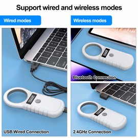 Alacrity Bluetooth Pet Microchip Reader Wireless RFID Animal Chip ID Reader Scanner Animal ID Tag Handheld Scanner Animal Tag Reader EMID FDX-B(ISO11784/11785) 134.2KHz/125KHz