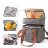 Double Layer Thermal Lunch Bag Large Capacity Picnic Bento Box