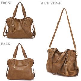 Soperwillton Fashion Handbag for Women Shoulder Bag Top Handle Satchel Hobo Tote Bag Purse Set 4pcs