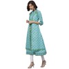 Yash Gallery Kurta - Algodón estampado floral para mujer, Azul,