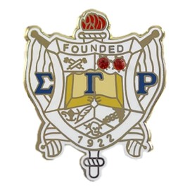Sigma Gamma Rho Sorority New Crest Shield Crystal Pin