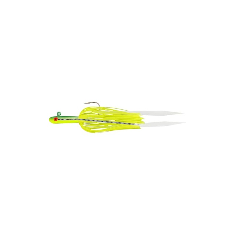 Tsunami Glass Minnow Teaser Fluke Jig w/Silicone Skirt 3/8oz Chartreuse
