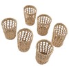 6 PCS Woven Cup Holders Anti Scald Hollow Straw Woven