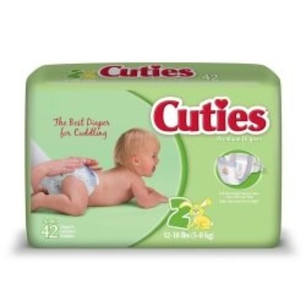 First Quality Baby Diaper Cuties Tab Closure Size 2 Disposable Heavy Absorbency (#CR2001, Sold Per Case)