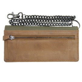 Baron of MALTZAHN Long Chain Purse Wallet BETTENCOURT from Olive-Brown Leather