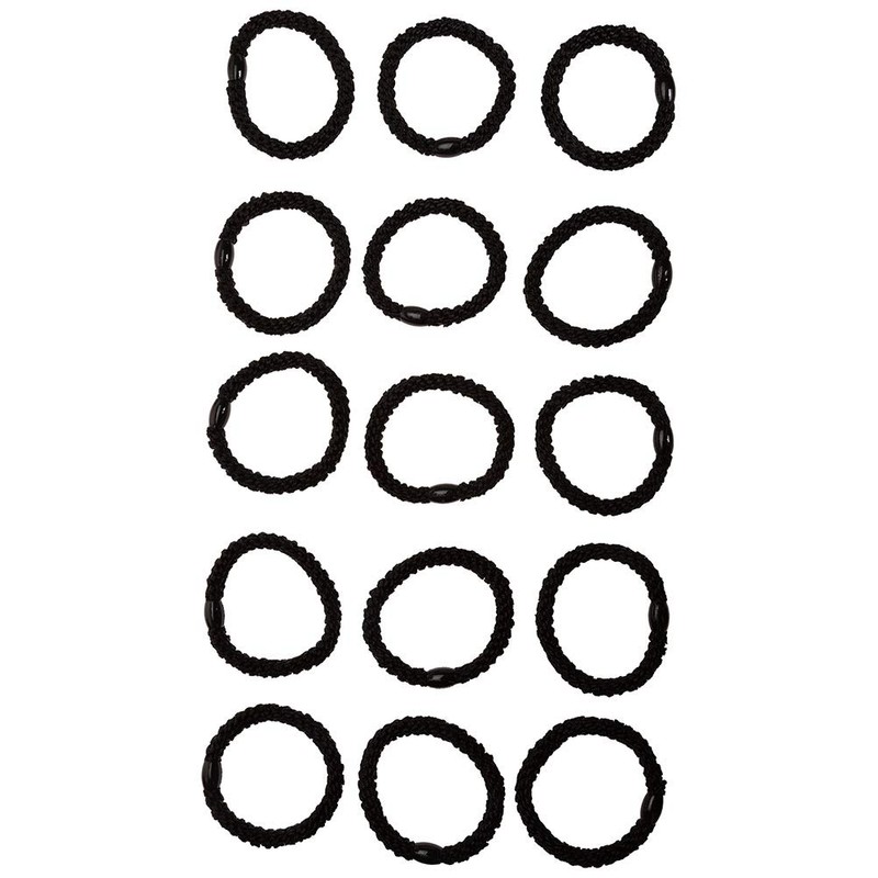 L. Erickson Grab & Go Ponytail Holders, Black, Set of