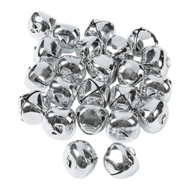 Large Silver Jingle Bells - 24Pcs - DIY Craft Supplies and Christmas Home Decor