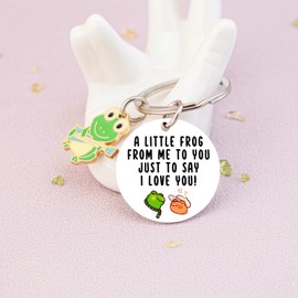 Frog Lover Gift Keychain for Him Her Couple Girlfriend Boyfriend I Love You Gifts for Wife Husband Gifts for Women Frog Themed Gift Animal Lover Gift for Friend Birthday Valentines Sweetest Day