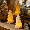Yongmao Glittering White Christmas Tree Shaped Flickering Flameless Candles with