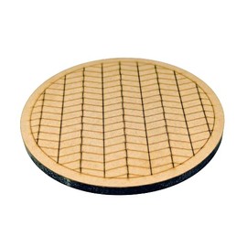 Portavasos de madera (MDF) para mesa set de 6 piezas de 10cmx6mm (6 pz greca)