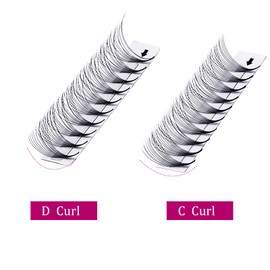 FADLASH Premade Lash Fans 12D Eyelash Extension Premade Fans 0.07 C Curl 11mm Pro Ponit Middle Stem Volume Lash Extensions (12D-0.07-C, 11mm)