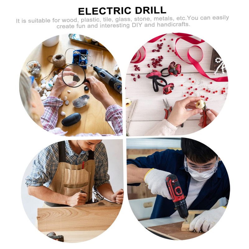 Operitacx 15Pcs USB Charging Mini Electric Drill Kit Cordless Rotary