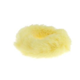 Cute Womens Girls Soft Plush Faux Fur Fabric Winter Sleep Christmas Birthday Wedding Bridesmaid Party Ponio Tie Elastic Accessories Bobbles Ponytail Holder Band Hair Scrunchie (Pale Lemon)
