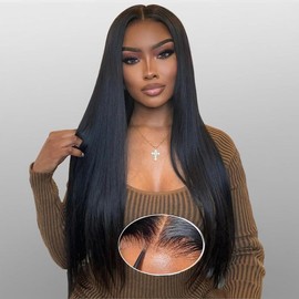 FABA 13x4 transparent lace front wear and go glueless wigs human hair,straight style - Size: 24"