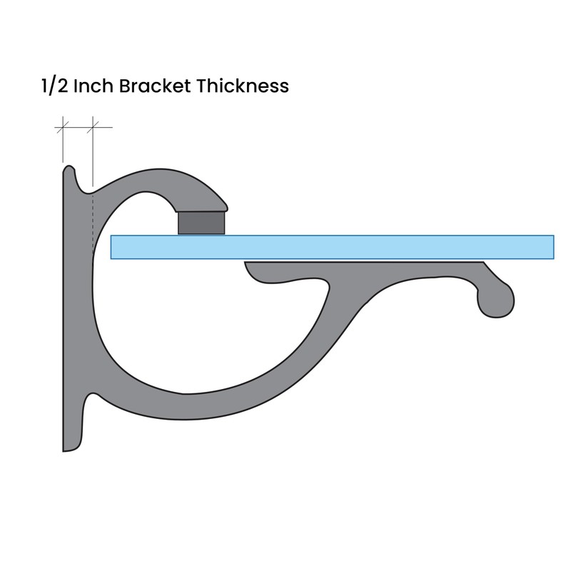 Dulles Glass Floating Shelf Brackets, Designer Heavy Duty, Chrome, for