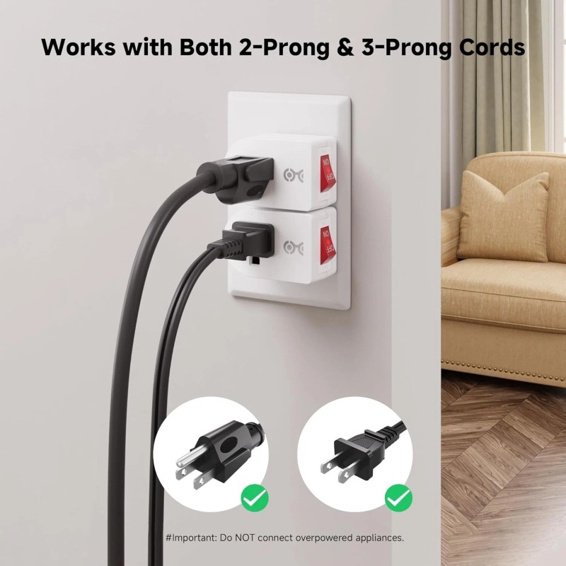 Cable Matters ETL Listed 3 Pack Grounded Outlet with ON