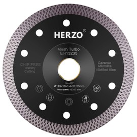 HERZO Diamond Cutting Disc 125 mm, Extra Thin Cutting Disc for Ceramic, Tiles, Tile Disc