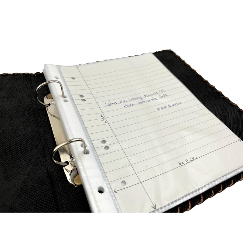ROOGU Leather Binder, DIN A5, 2 Rings, Handmade Buffalo Leather
