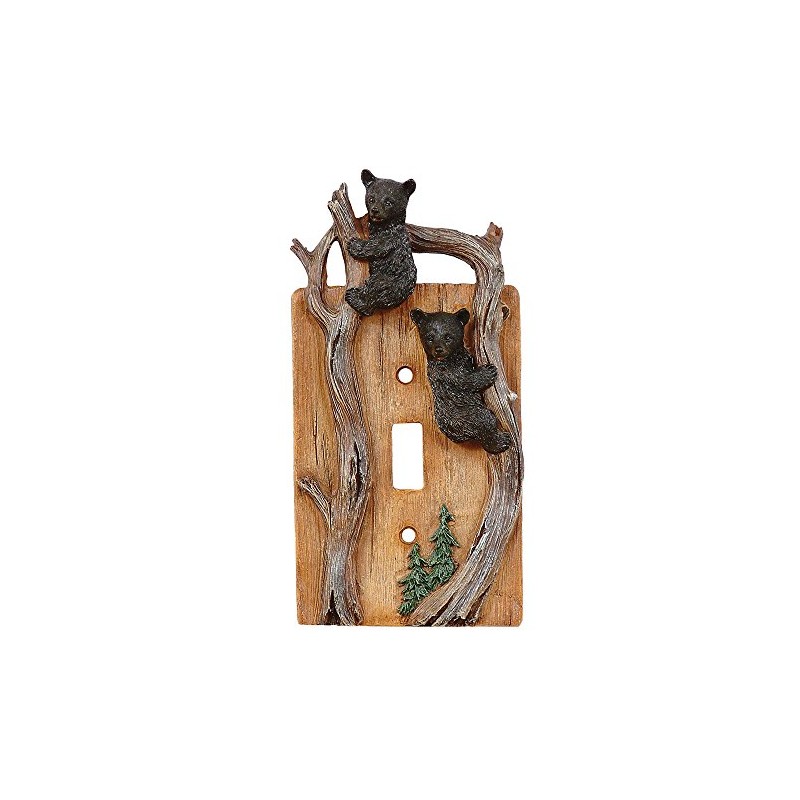 BLACK FOREST DECOR Climbing Bears Single Switch Plate