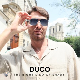 DUCO Aviator Sunglasses for Mens Womens Polarized Retro Sun Glasses Metal Frame for Driving Fishing 100% UV Protection 3035K