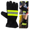 NOLITOY 1pair Insulated Firefighter Gloves Heat Resistant Reflective Strip for