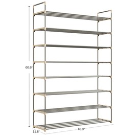 Shoe Rack with 8 Shelves-Eight Tiers for 48 Pairs-For Bedroom, Entryway, Hallway, and Closet- Space Saving Storage and Organization by Home-Complete