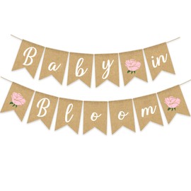 Gankbite Baby In Bloom Burlap Banner Flower Baby Shower Decoration Rustic Plant Sweet Girl Pink Floral Theme Party Supplies