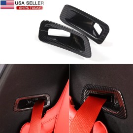car-attention 2PCS Carbon Fiber ABS Seat Safety Belt Buckle Cover Trim For Corvette C8 2020-24