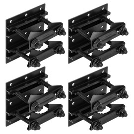 UVKDEENK 4 Pack 2.67" Pole Mounting Kit, Mast Mount Brackets for Outside Antenna, Street Sign Mounting Hardware for Light Poles, Outdoor Security Camera Bracket, Side Mount Flag Pole Holder L