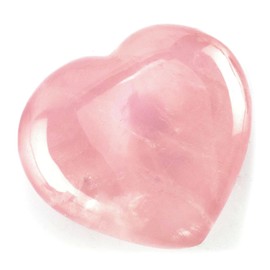 KALIFANO Rose Quartz Heart - Worry Stone with Healing & Calming Effects - AAA Grade High Energy Cuarzo Rosa Carving with Information Card - Reiki Crystal Used for Friendship and Love (Family Owned)