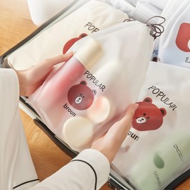 Generic StarBuy72 Clear Shoe Bags 10 pcs Set Popular Brown - Travel Essentials, Waterproof Packing Cubes, Travel Size Toiletries Organizer, 15.7"" x 11.8"" Drawstring Bag for Men & Women, White