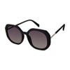 TAHARI Round Hexagonal Sunglasses, Matte Black, 54.5 mm
