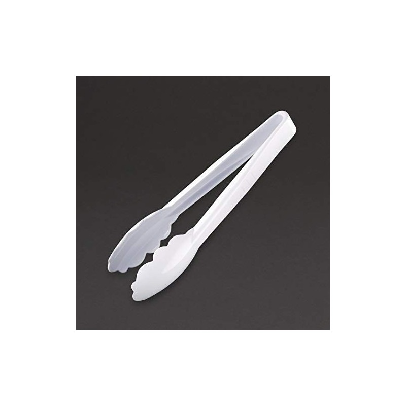 Kristallon White Tongs 9In Kitchen Buffet Cooking Food Serving Utensil