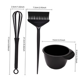 Ipetboom 1 Set Hair Color Kit Brushes Round Salon Hair Dyeing Bowl Hair Coloring Brush Hair Dyeing Brush and Bowl Hair Dye Bowl Hair Dyeing Bowl and Brush Hair Dye Brush Black Pp re-usable
