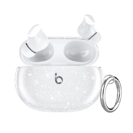 Frylaa Beats Studio Buds + Case Clear Glitter2023,Beats Studio Buds Case Clear 2021,Clear Case for Beats Studio Buds/Buds + Case Cover,Shockproof Soft TPU Beats Earbuds Case with Carabiner-Glitter