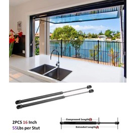 WBOY Qty (2) C16-23994 Universal 16" 55Lbs/249N Camper Shell Truck Cab Topper Gas Shock Strut for ATC, Snugtop, Leer are Topper Equipment Storage Box Lid C1623994 (16"/55lb)