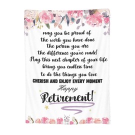 Bomugtee Retirement Blanket Retired Throw Floral Blankets for Boss Coworker Friend Retirement 2022 Gifts for Men Women 50X60 Inch