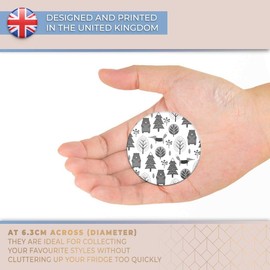 Destination Vinyl ltd Magnet for Refrigerator, Fridge BW - Cute Woodland Animal Forest Woods for Office, Cabinet and Whiteboard, Magnetic Stickers, 41180