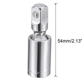 TOP-VIGOR 2 Stück 3/8-Zoll-Antrieb, Universalgelenk, Drehgelenk, tiefer Schlag-Stecknuss, Cr-V-Stahl-Stecknuss-Adapter mit 360°-Drehgelenk und gefederter Kugel für Ratschen und Handwerkzeuge