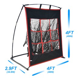 Softball Pitching Net, 9 Hole Pitching Net, Pitching Net for Softball Practice, Pitching Target, Baseball Target for Pitching, Softball Pitching Net, Baseball Pitching Practice Net , 4x4ft