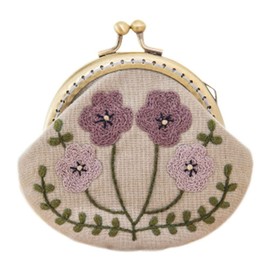 gofidin Flowers Bird Embroidered Clutch Coin Purse Wallet Handmade DIY Mobile Phone Bags Kit Embroidered for Wallet Crafts