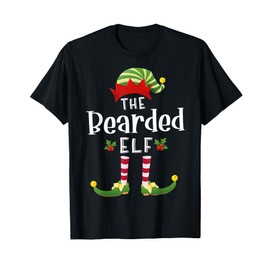 Bearded Christmas Elf Matching Pajama X-Mas Party T-Shirt