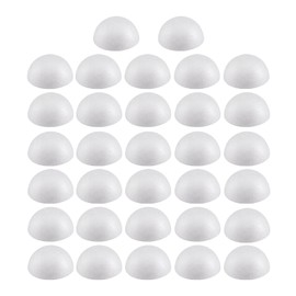 Crafjie 32PCS 2 Inchs Half Round Foam Balls White Hemispherical Polystyrene Balls Half Craft Foam Ball Christmas Craft Ball Wedding Decoration DIY Home Craft Project and Art Decoration