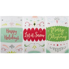 DII Holiday Kitchen Towel Set, Christmas Tea Towels for Baking, Cooking & Entertaining 18x28, Winter Wishes, 3 Piece