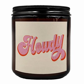 KU-DaYi F359 Western Cowgirls Gifts Scented Candles, Howdy Cowgirl Christmas Birthday Gift Scented Candle for Women Teen Girls, Retro Preppy Trendy Amber Soy Wax Jar Candle for Girl Dorm Room Decor