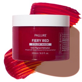 Pallure Color Pigment Refresher Mask, Semi Permanent Hair Color Depositing Conditioner, 8.5 Oz Fiery Red