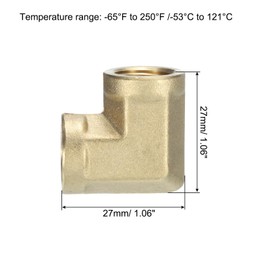 sourcing map 90 Degree Barstock Street Elbow Pipe Fitting 1/4 Inch NPT Female to 1/4 Inch NPT Female, 2Pcs Forged Brass Hose Fittings Adapter for Gas, Air, Oil, Propane